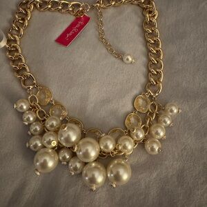 Lilly Pulitzer Gold and Cream Statement Necklace